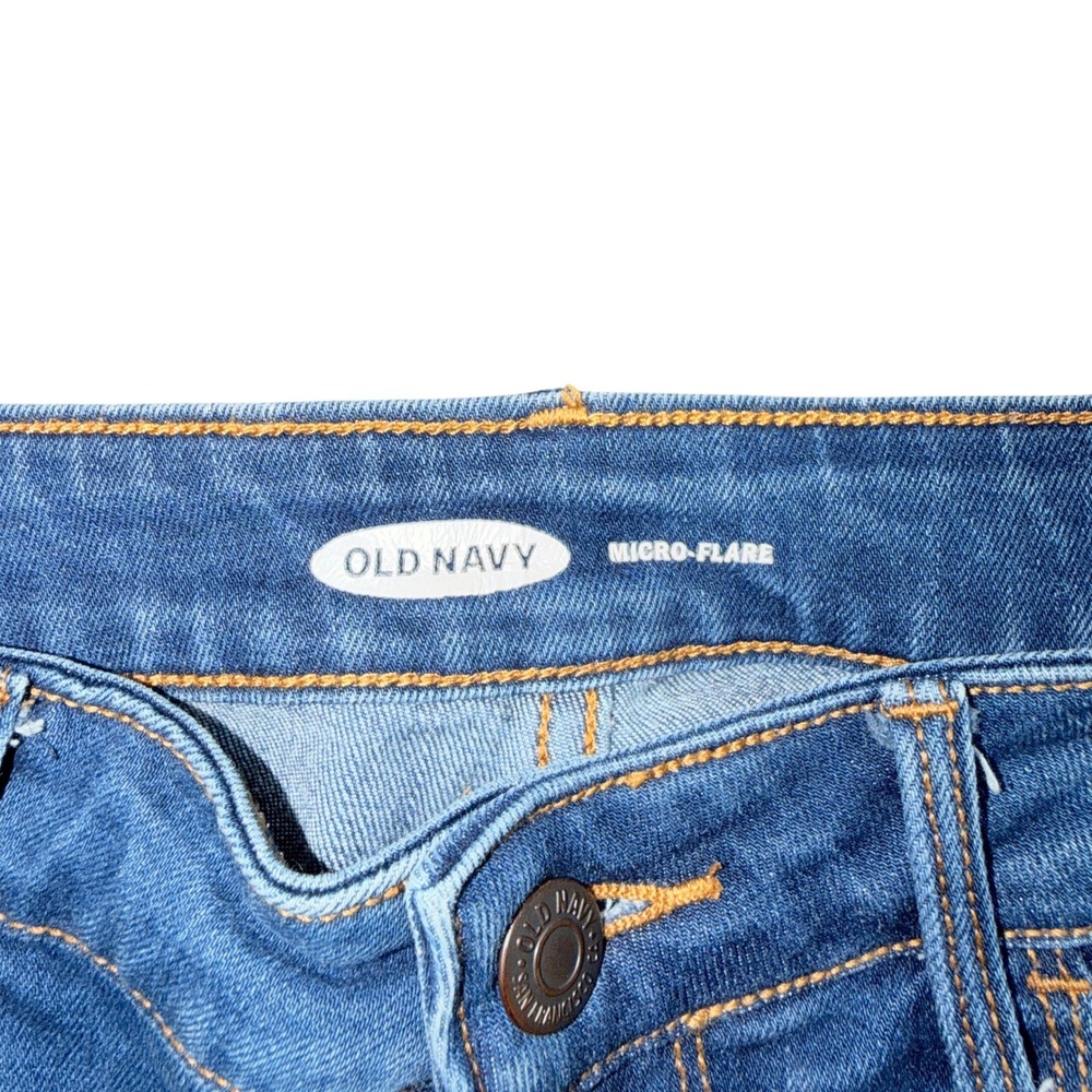 Old Navy Women's Micro-Flare Jeans Medium Wash Blue Size 0 - Picture 3 of 7